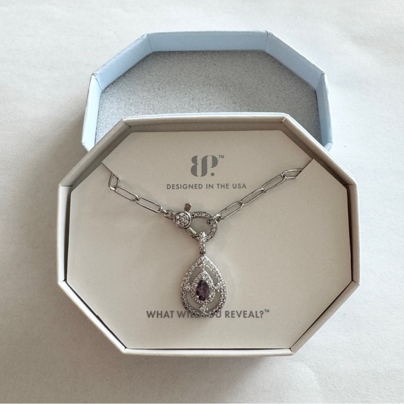 RBP Jewelry - Bomb Party Necklace "A Versatile Goddess" Amethyst CZ on Rhodium